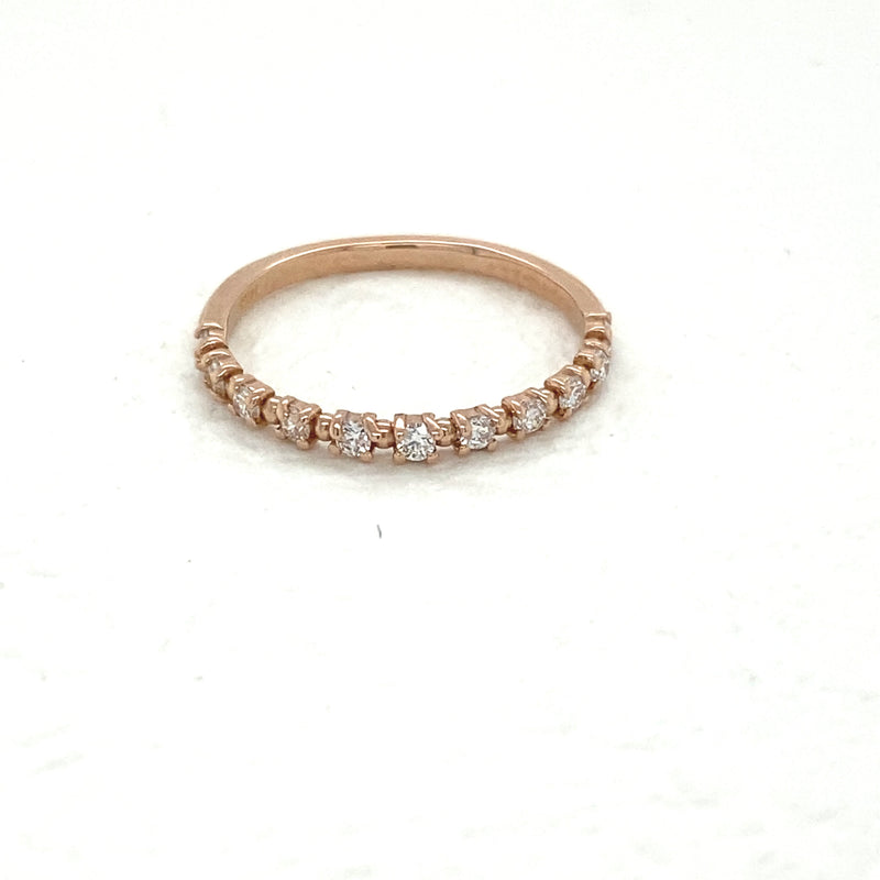 14k Diamond Beaded Stackable Ring