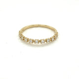 14k Diamond Beaded Stackable Ring