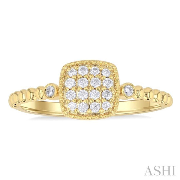 Bead Cushion Shape Diamond Fashion Ring