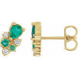 Lab Grown Emerald Custer Earrings