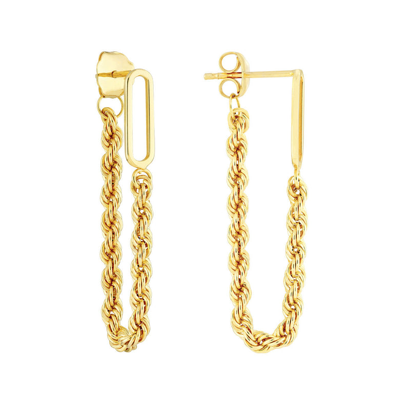 Front to Back Paper Clip & Rope Chain Earrings