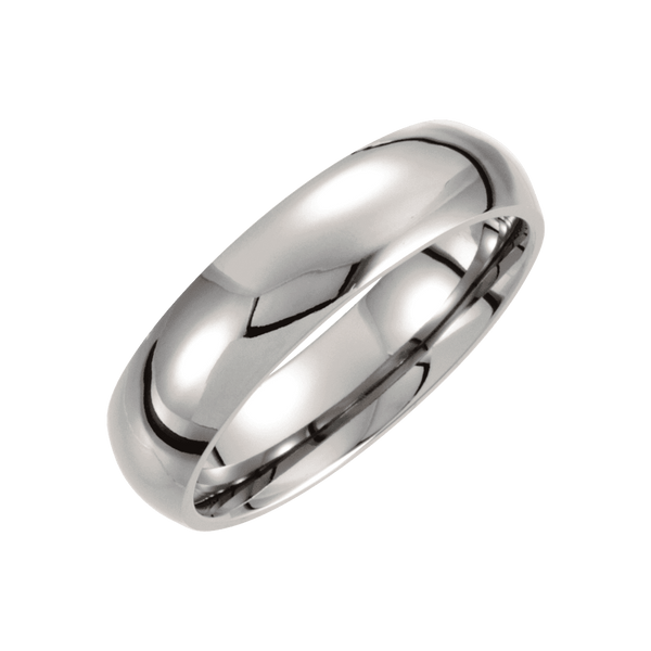 Titanium 6 mm Domed Polished Band