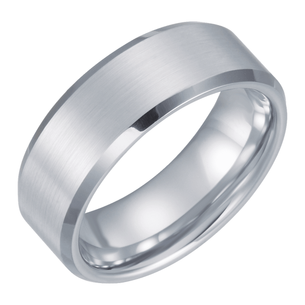 Tungsten Satin & Beveled-Edge Band