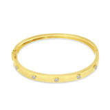 14K Yellow Gold Diamond Stationed Bangle