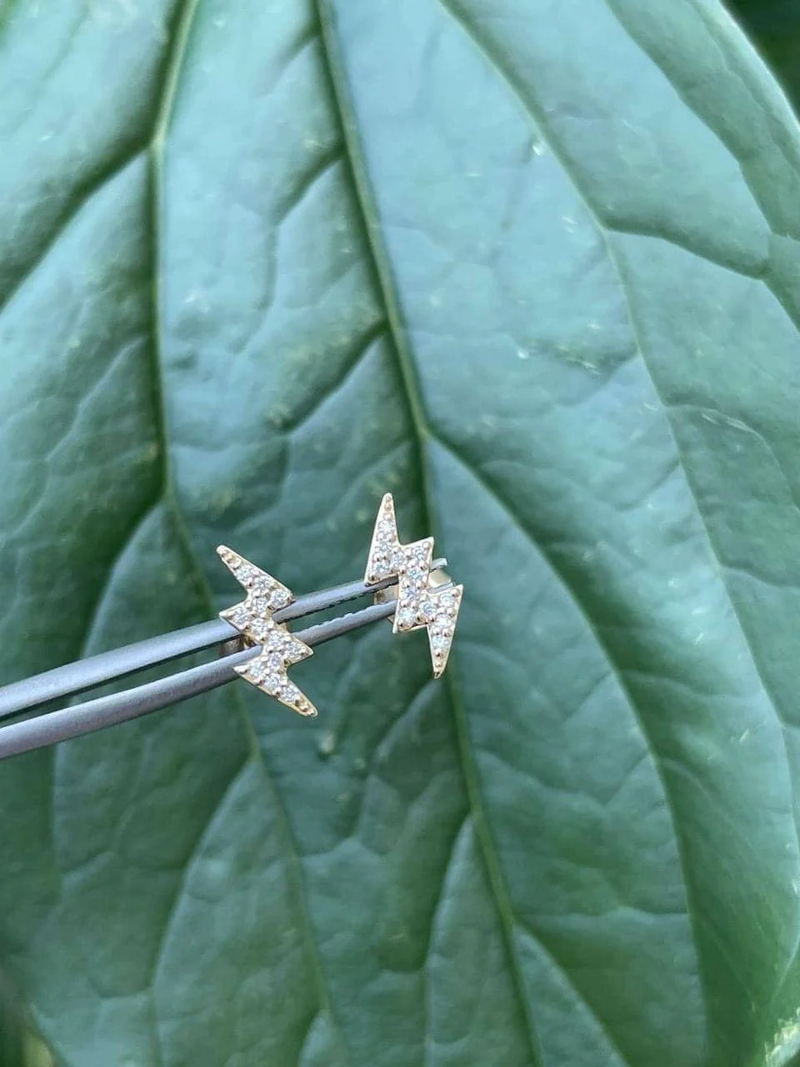 Lightning Bolt Stud Earrings